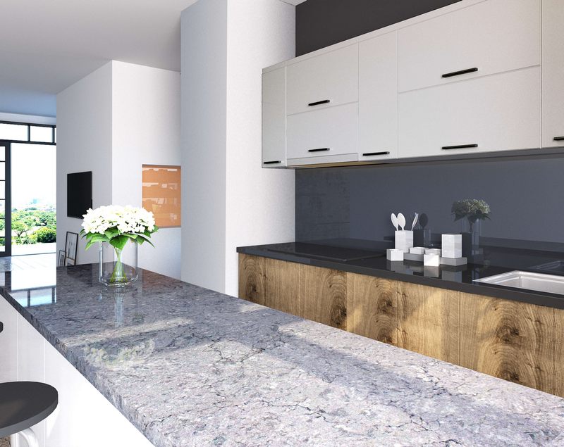 Bàn ăn đá nhân tạo với đường vân đẹp mắt cung cấp sự tiện dụng với kích thước mặt bàn rộng rãi.